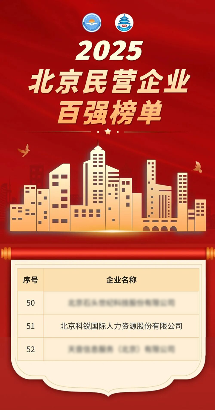 人力资源公司Ezpay钱包国际荣登北京市工商联发布的2025北京民营企业百强榜单